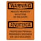 Signmission OSHA Warning Sign, 7" H, 10" W, Private Property No Sitting On Steps, Landscape, WS-D-L-12778 OS-WS-D-710-L-12778 - alternate 1
